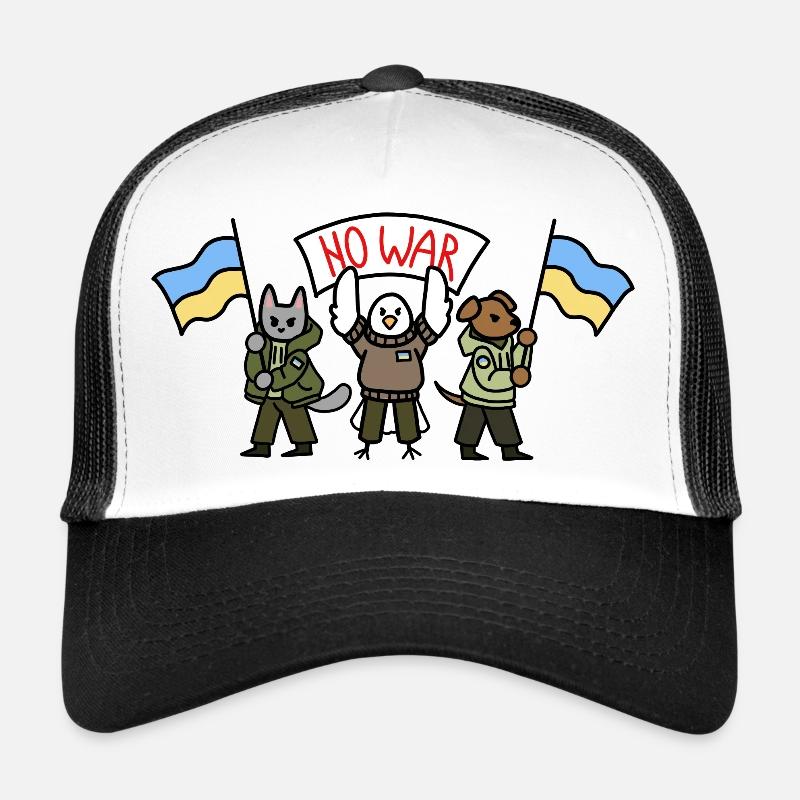 Kein Krieg. Katze, Hund und Vogel. Trucker Cap