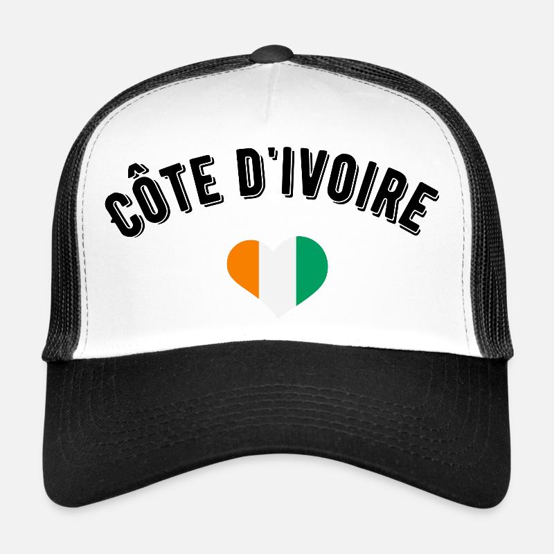 cote d'ivoire - Casquette trucker  - blanc/noir