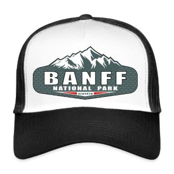 Banff-Nationalpark - Trucker Cap - Weiß/Schwarz - Vorne