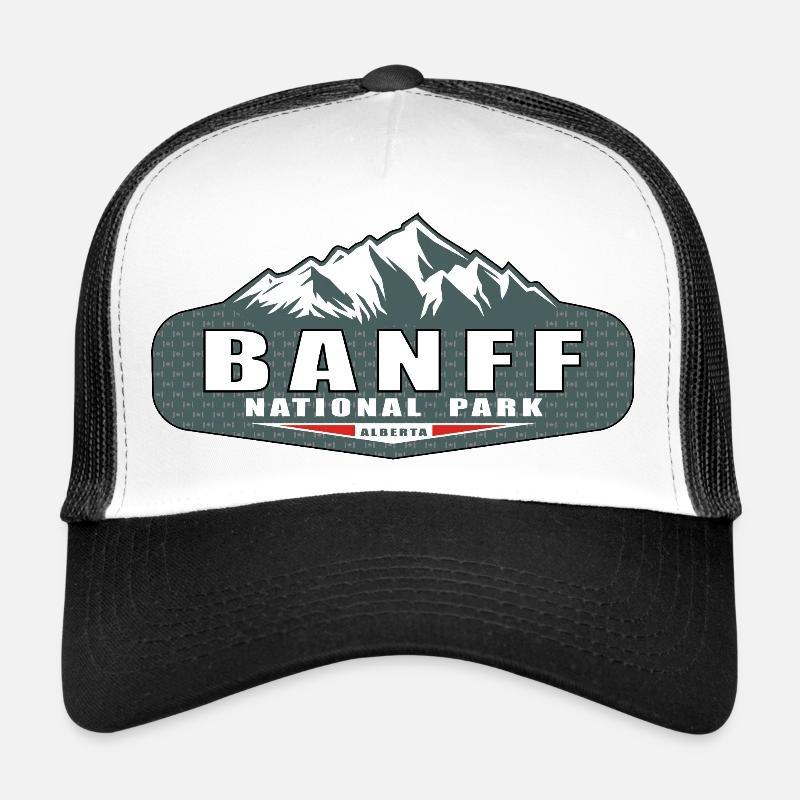 Banff-Nationalpark - Trucker Cap - Weiß/Schwarz