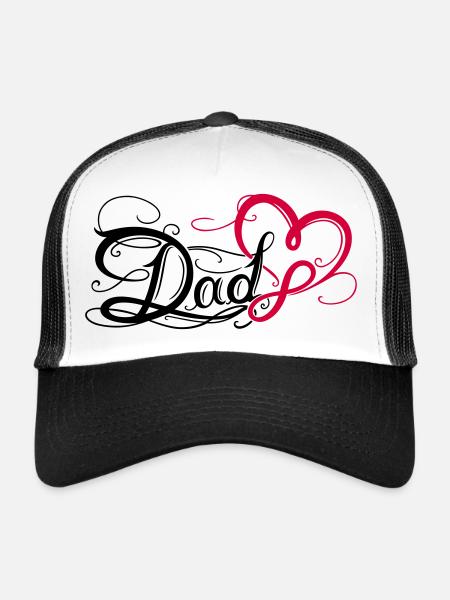 Papa Papa Fête des Pères Tatouage - Casquette trucker  - blanc/noir - Devant