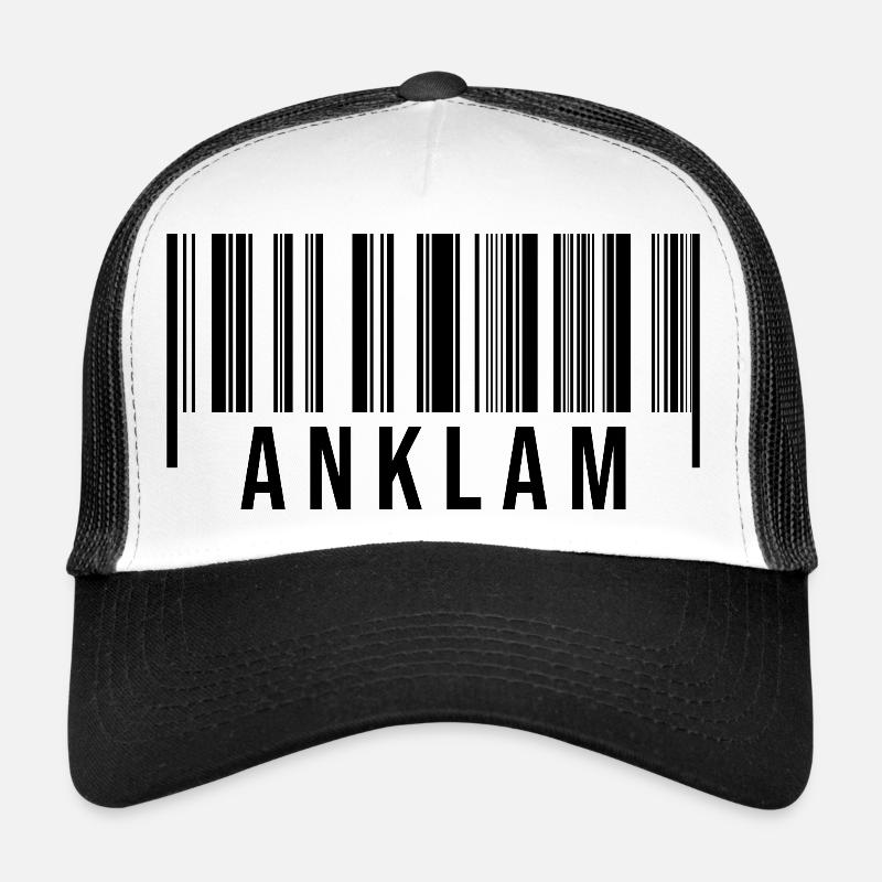 Anklam Strichcode - Trucker Cap - Weiß/Schwarz