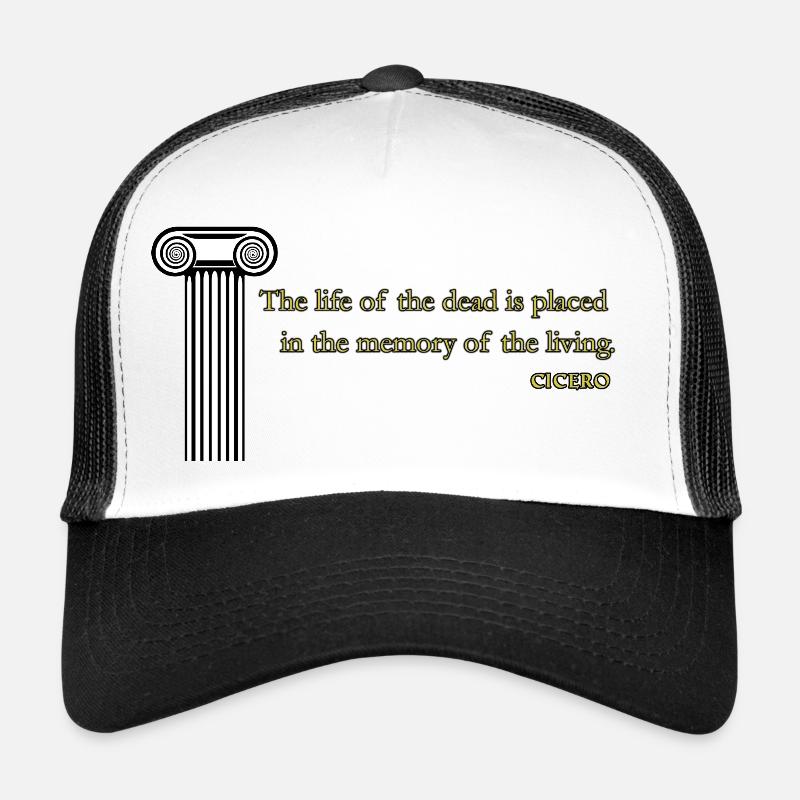 Citation de la sagesse de Cicéron - Casquette trucker  - blanc/noir