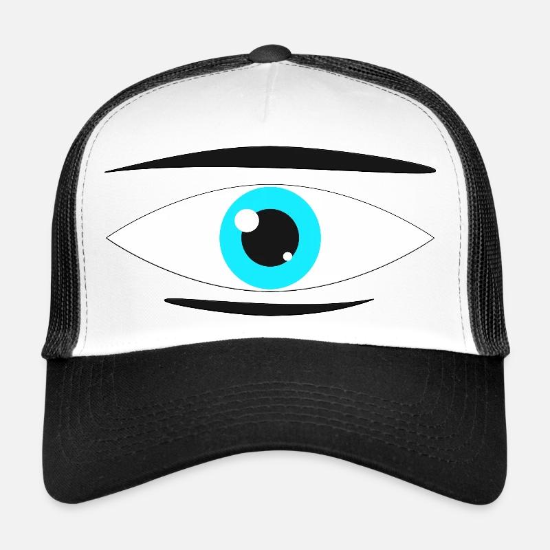 Oeil Manga turquoise Casquette trucker 