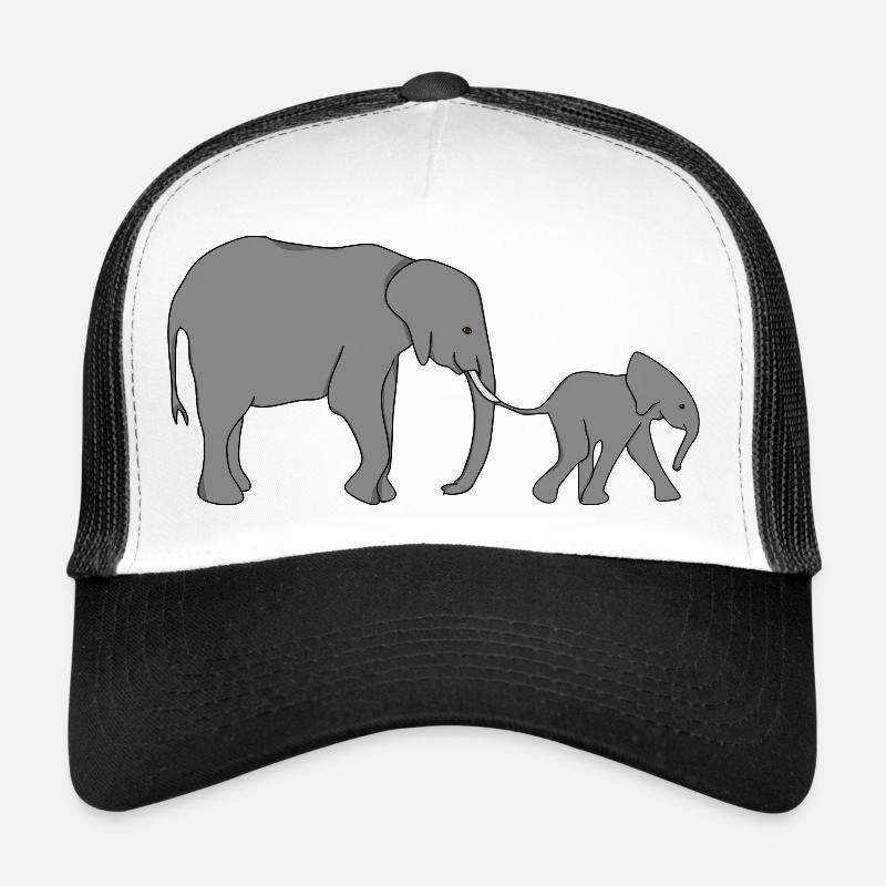 Éléphant Mère Et Enfant Bébé Éléphant Casquette trucker 
