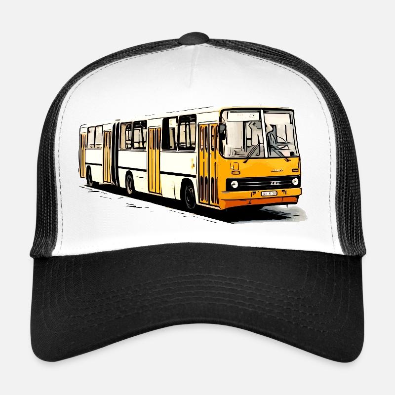 Bus articulé Ikarus jaune blanc Casquette trucker 