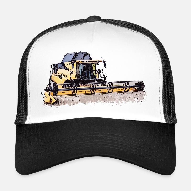 Moissonneuse-batteuse CR Holland New - Casquette trucker  - blanc/noir