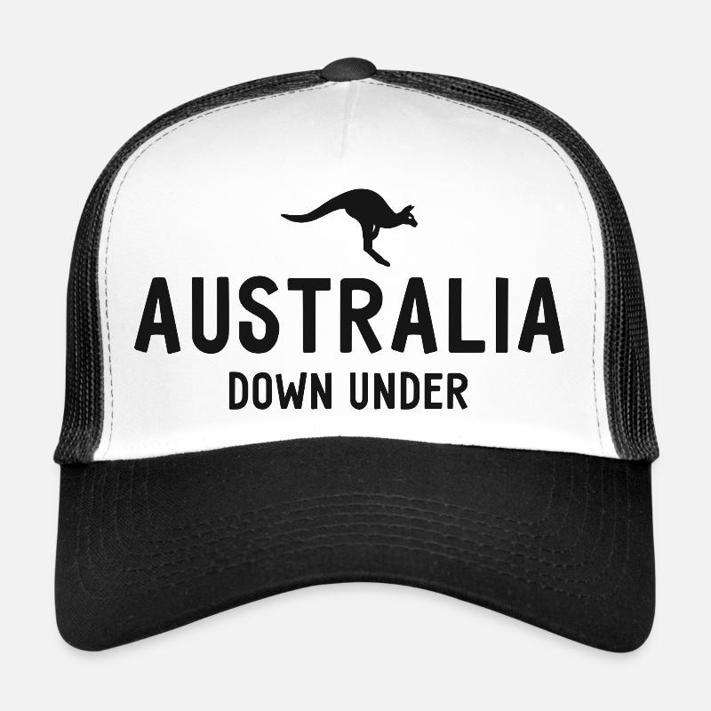 Australia - Down Under - Australia - Kangaroo - Trucker Cap - white/black