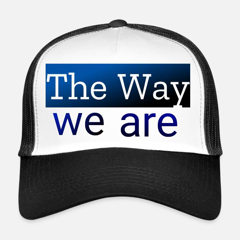 Abstrakte Wellenmuster in Blau - Trucker Cap - Weiß/Schwarz