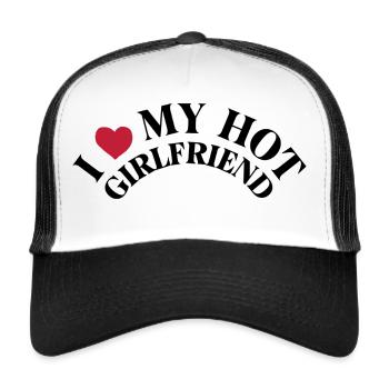 J’aime ma copine sexy, j’aime ma copine - Casquette trucker  - blanc/noir - Devant