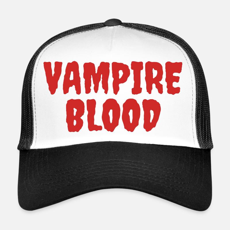 Vampirblut Horror Typografie Design - Trucker Cap - Weiß/Schwarz