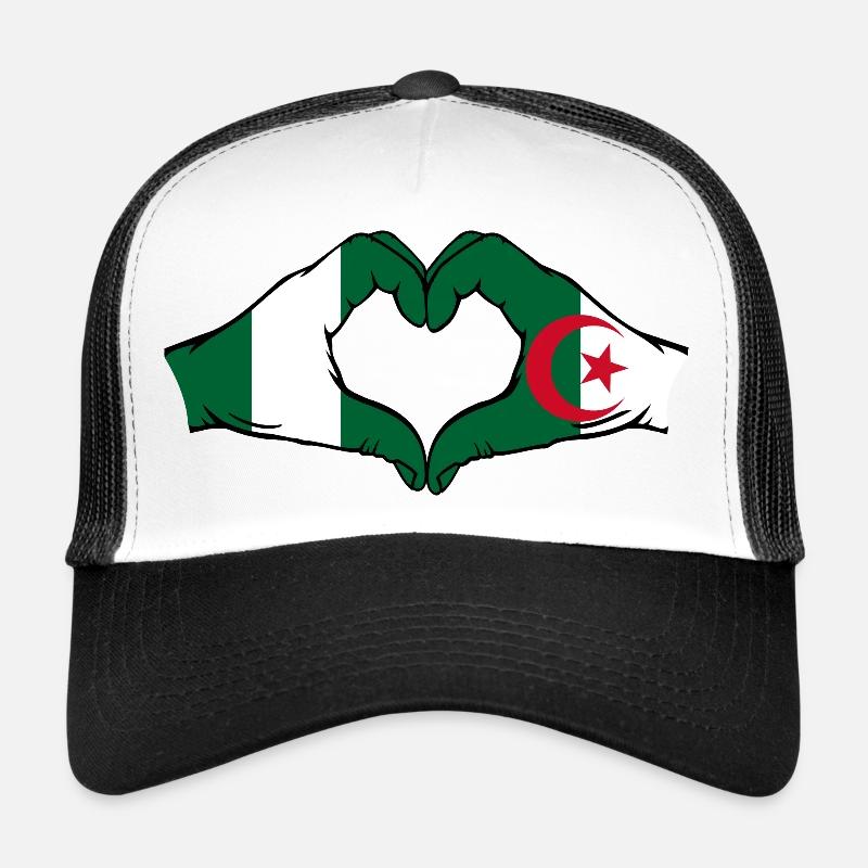 Nigeria Algérie Drapeau Coeur Forme Casquette trucker 