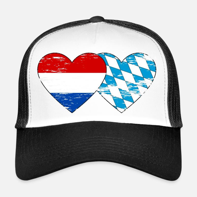 Hollande Bavaroise drapeau coeur utilisé Casquette trucker 