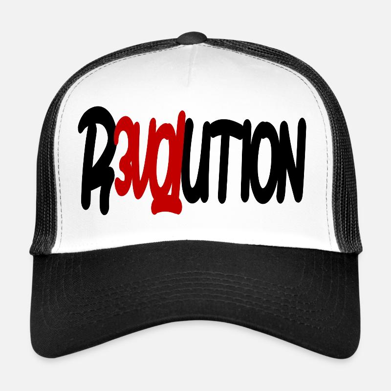 Révolution - Amour - Casquette trucker  - blanc/noir