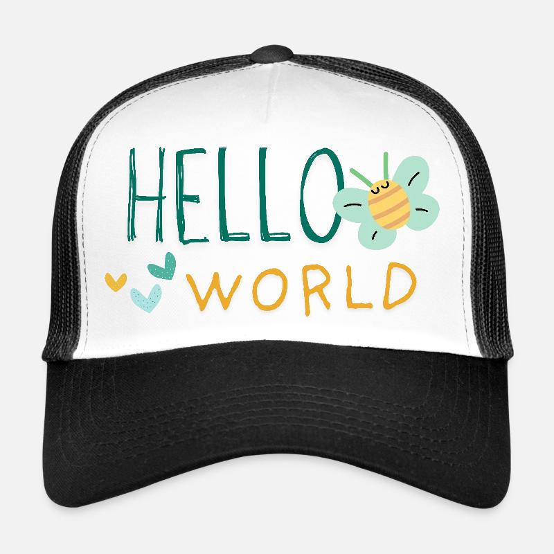 HELLO WORLD CUTE BABY WORDS - Trucker Cap - white/black