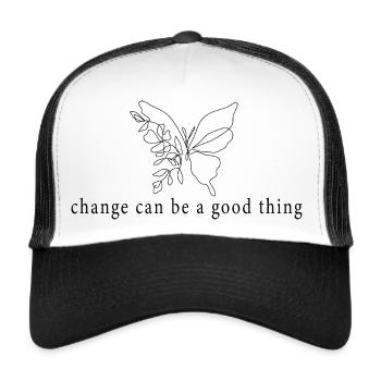 Butterfly Change - Trucker Cap - Weiß/Schwarz - Vorne