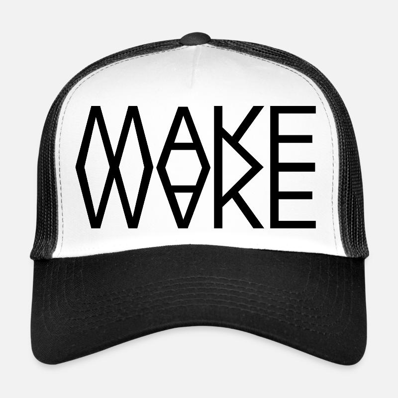 MAKE WAKE - Trucker Cap - white/black