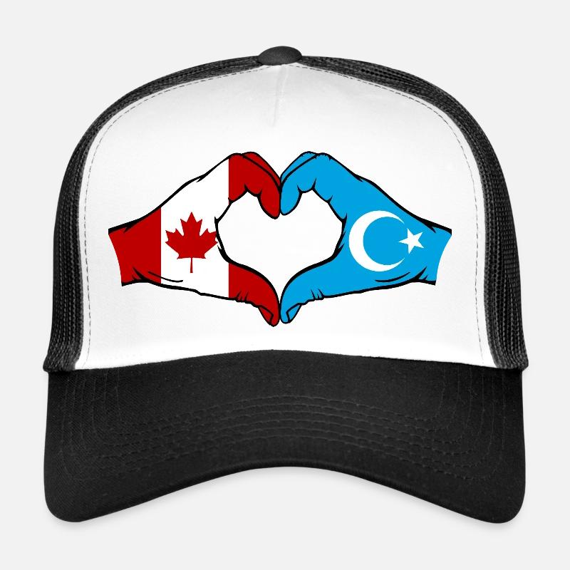 Drapeau ouïghour du Canada en forme de cœur Casquette trucker 