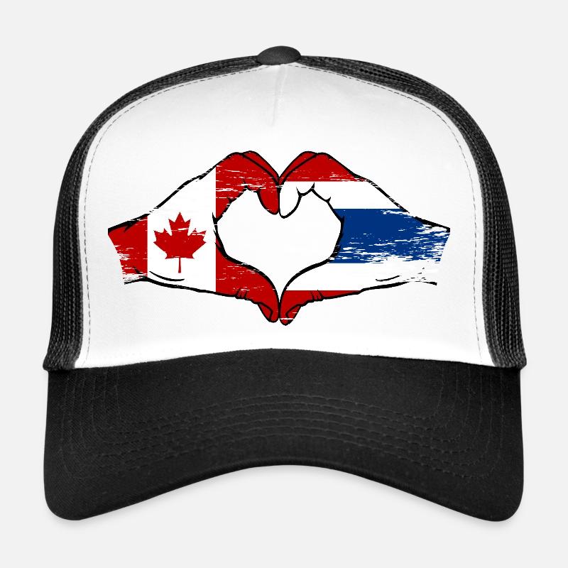 Canada Drapeau de la Thaïlande mains en forme de coeur utilisé Casquette trucker 