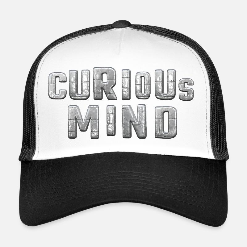 curious Mind metallic 3d - Trucker Cap - Weiß/Schwarz