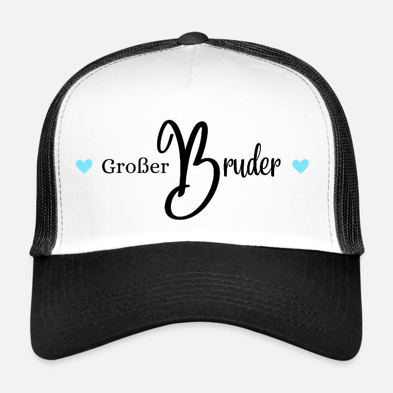 großer Bruder, Moderner Schriftzug mit Herzen Trucker Cap