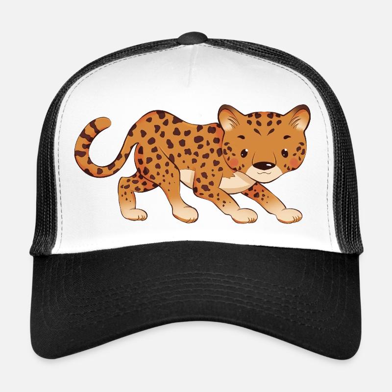 Leopard - Trucker Cap - Weiß/Schwarz