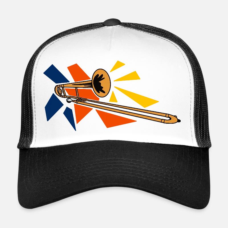 Brass Posaune Pop Art - Trucker Cap - Weiß/Schwarz