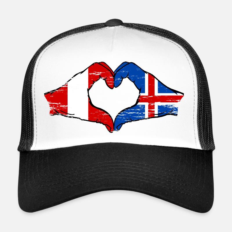 Peru Island Flagge Hände Herzform used Trucker Cap