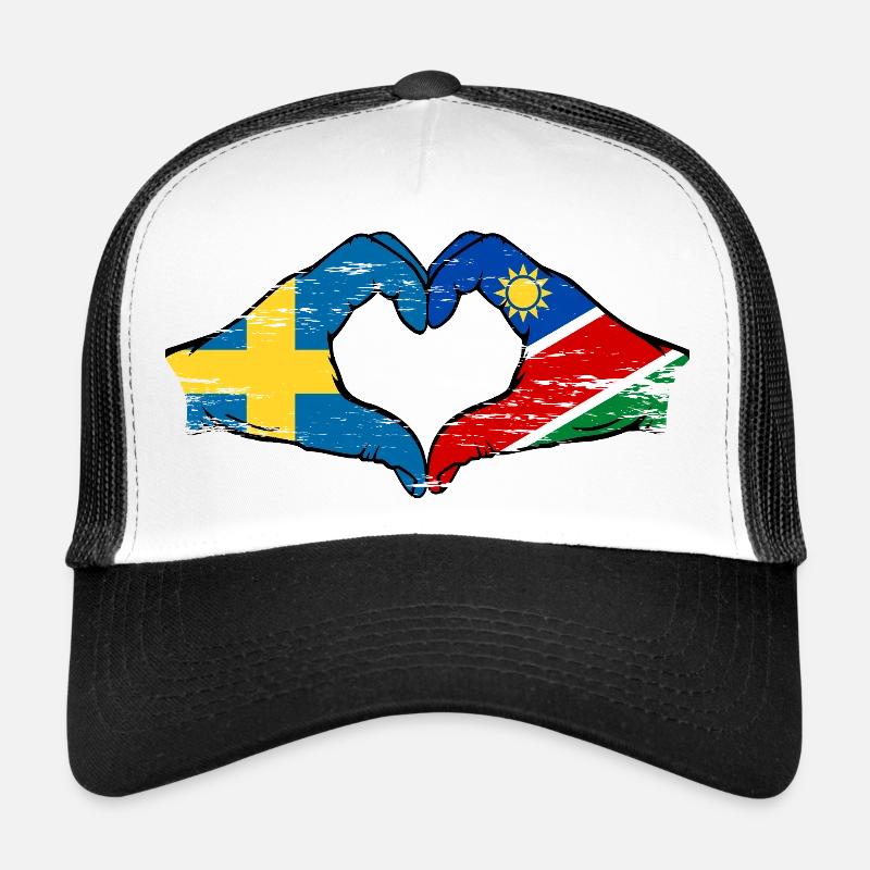 Drapeau de la Suède Nairobi Mains en forme de cœur Casquette trucker 