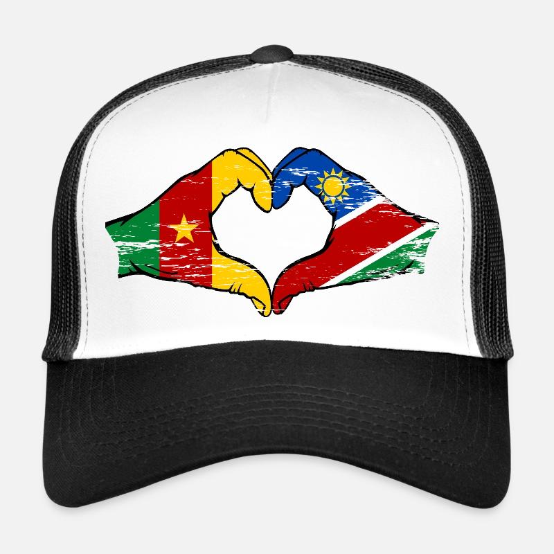 Kemerun Namibia Flagge Hände Herzform used Trucker Cap