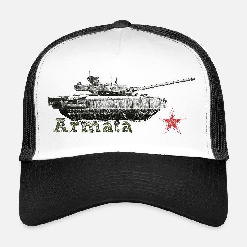 Silhouette de char avec étoile rouge Casquette trucker 