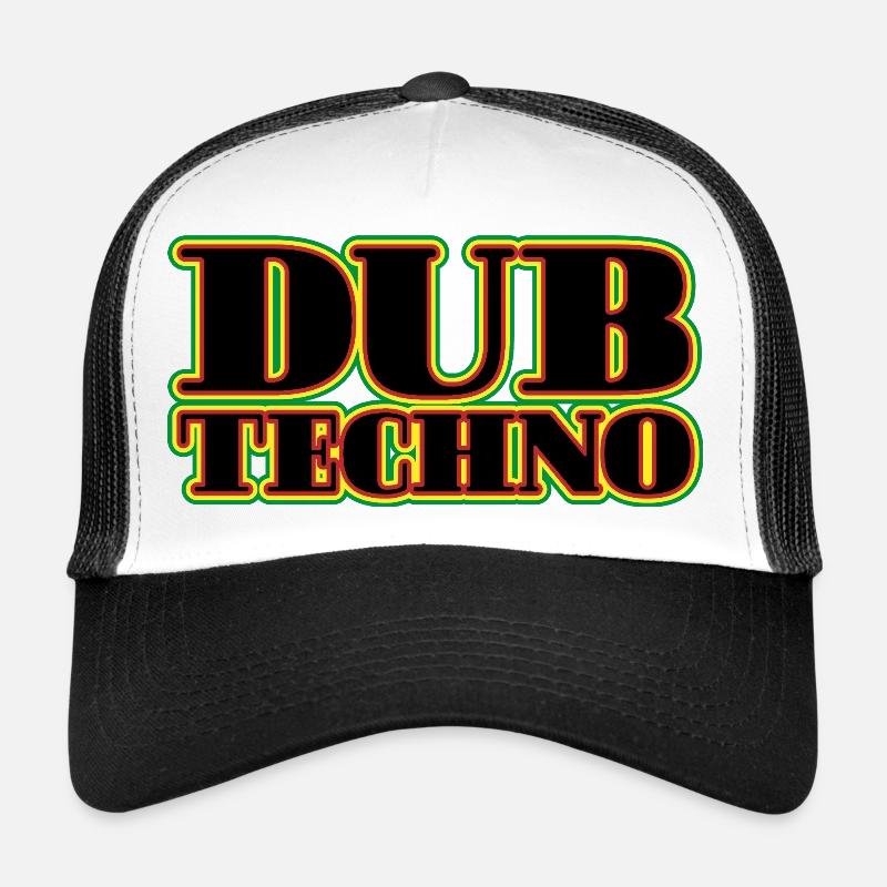 Dub Techno Neon Retro - Trucker Cap - Weiß/Schwarz
