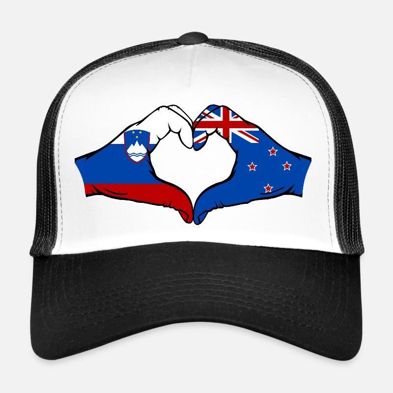 Slovénie, Nouvelle-Zélande, Drapeau, Herform, Mains Casquette trucker 