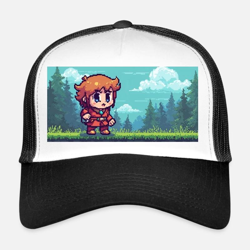 Pixelheld im Waldabenteuer Gaming Szene Trucker Cap