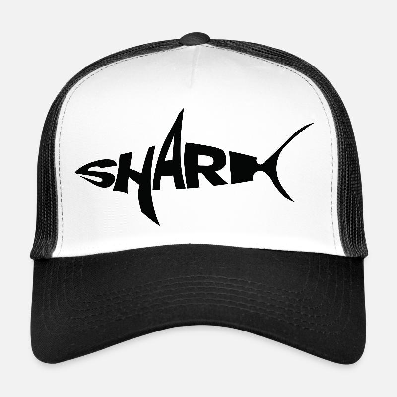 BLACK Shark Wortmarke Typografie mit Flosse Trucker Cap