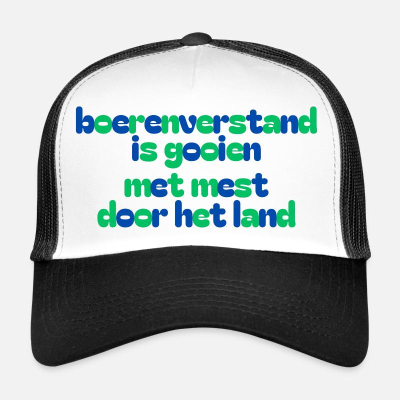 Bunte Landwirtschaftsslogan - Trucker Cap - Weiß/Schwarz
