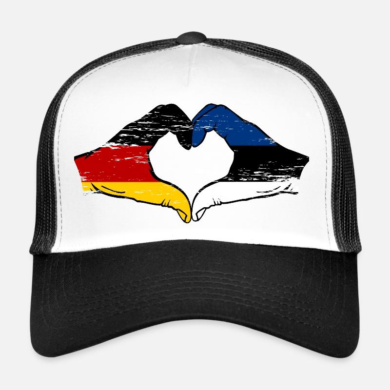 Drapeau allemand Estonie Heart utilisé Casquette trucker 