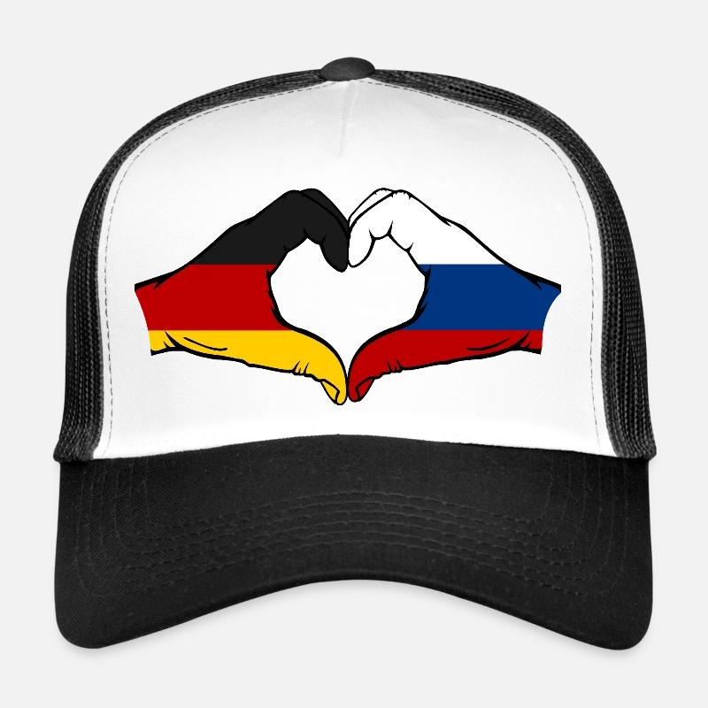 Cœur du drapeau Allemagne et de la Russie Casquette trucker 