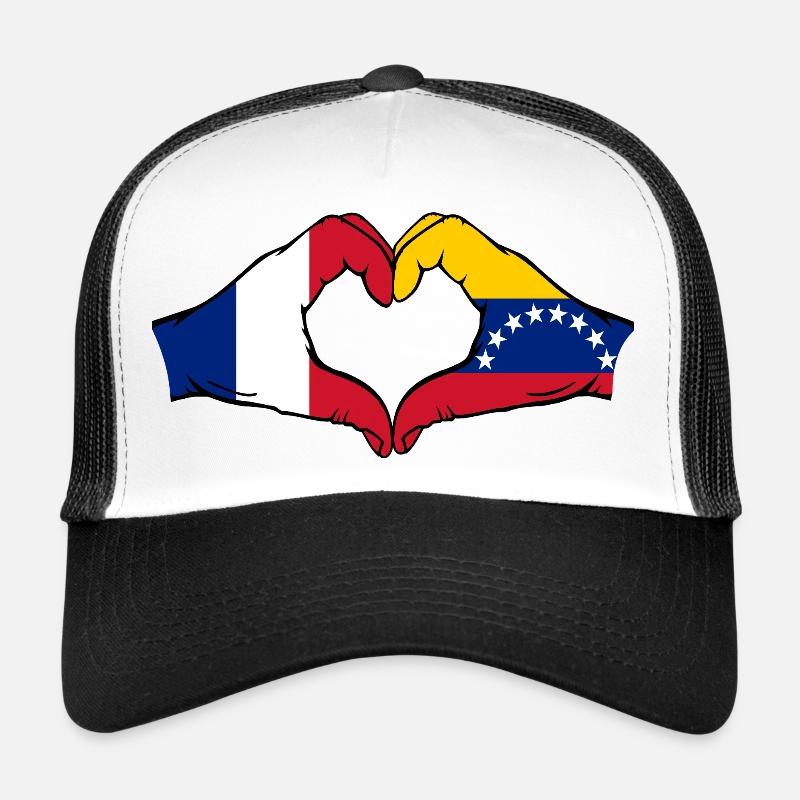 Drapeau du Venezuela Mains Forme de cœur Casquette trucker 