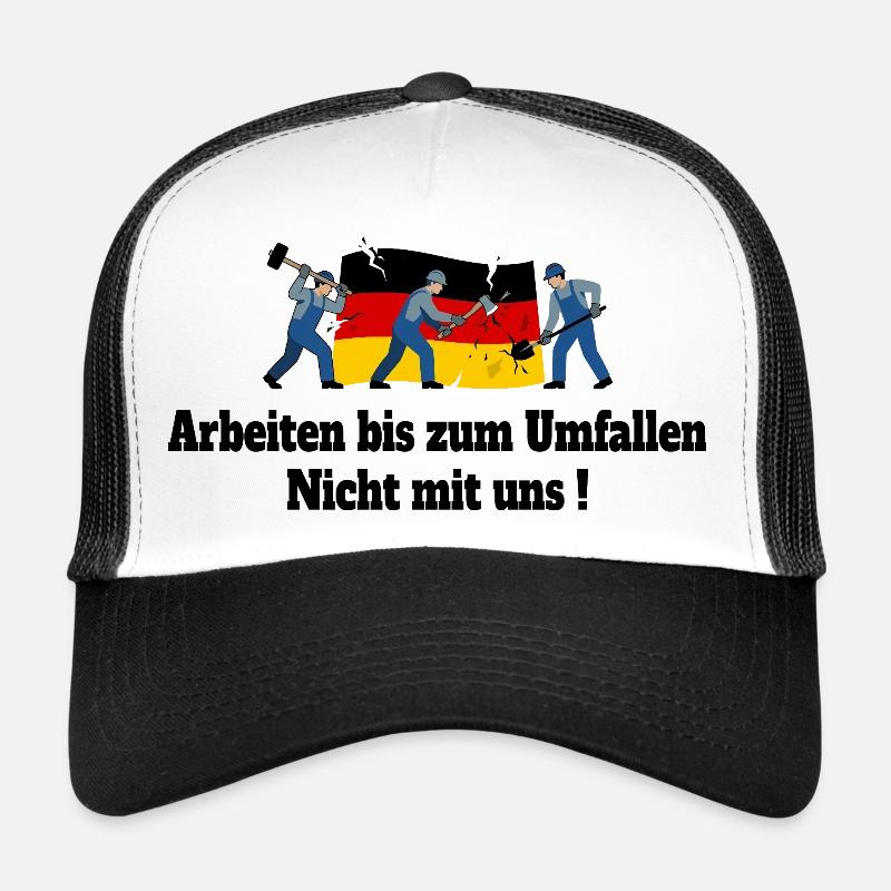Arbeiten bis zum Umfallen - Trucker Cap - Weiß/Schwarz