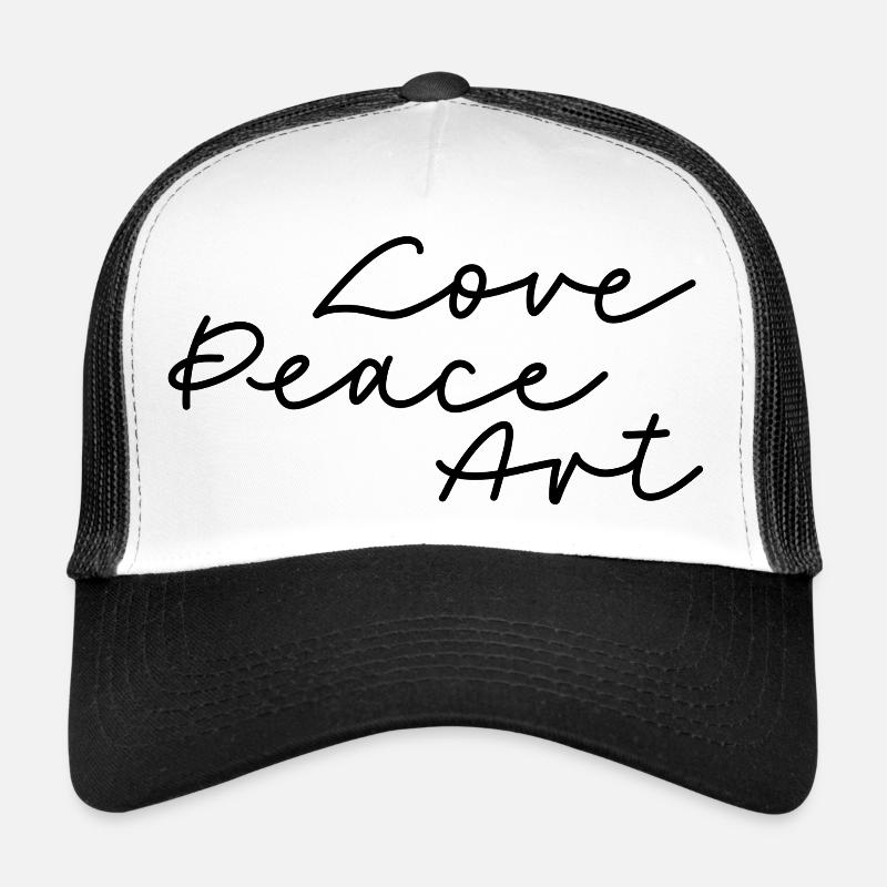 Love Peace Art - Trucker Cap - white/black