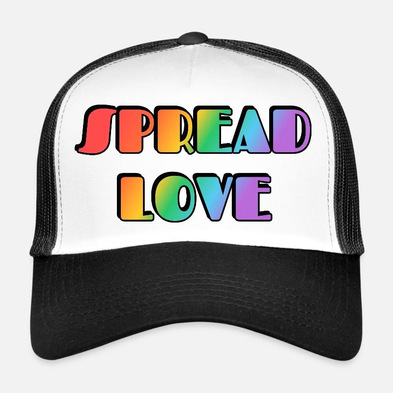 Typographie arc-en-ciel Spread Love Casquette trucker 
