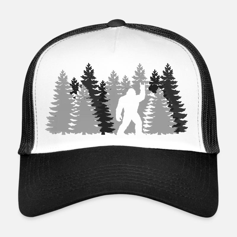 Bigfoot Rock on Sign Sasquatch Yeti Forest Trucker Cap