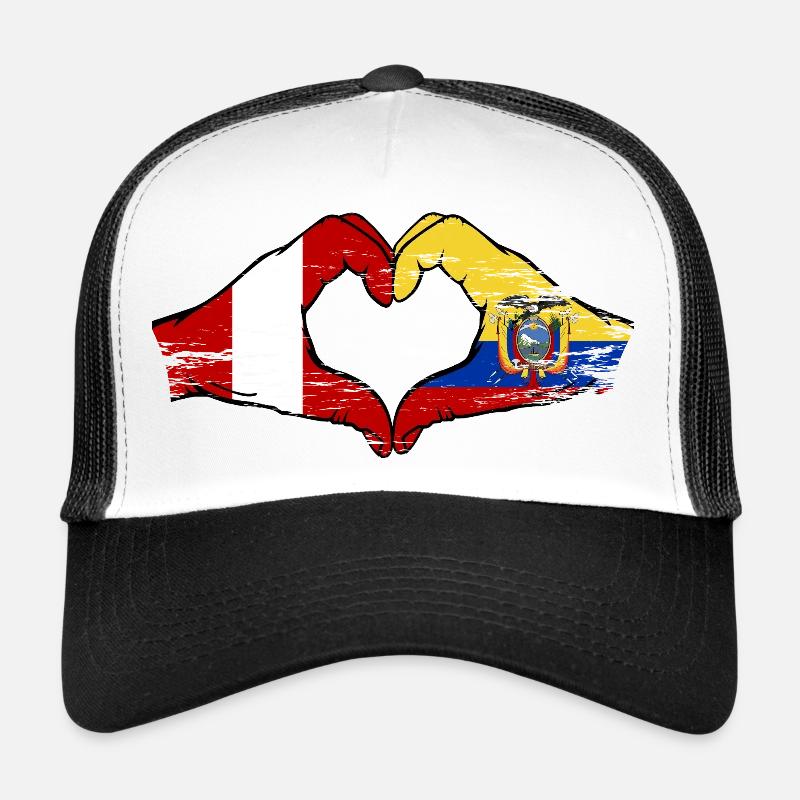 Peru Ecuador Flaggen Herz used Trucker Cap