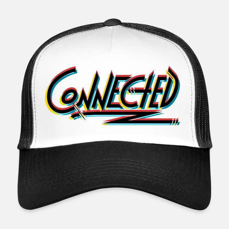 Connected_black_prism - Trucker Cap - white/black