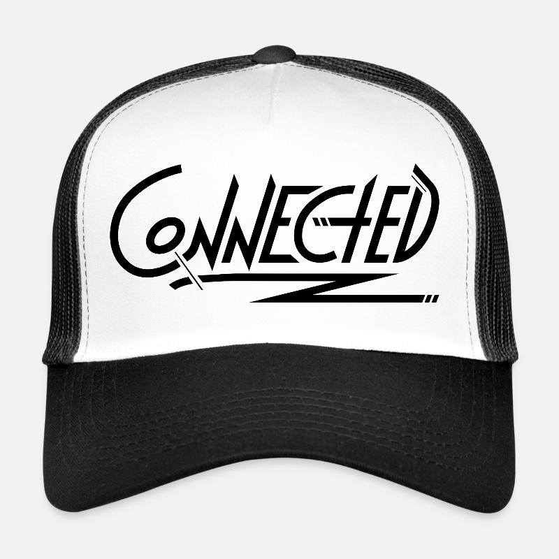 Connected_black_simple - Casquette trucker - blanc/noir