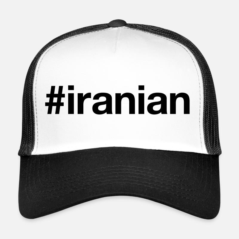 IRAN Hashtag Iraner Iranisch iranian - Trucker Cap - Weiß/Schwarz
