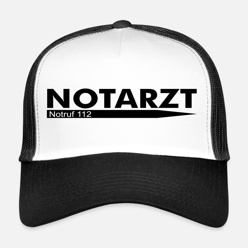 Notarzt Notruf 112 - Trucker Cap - Weiß/Schwarz