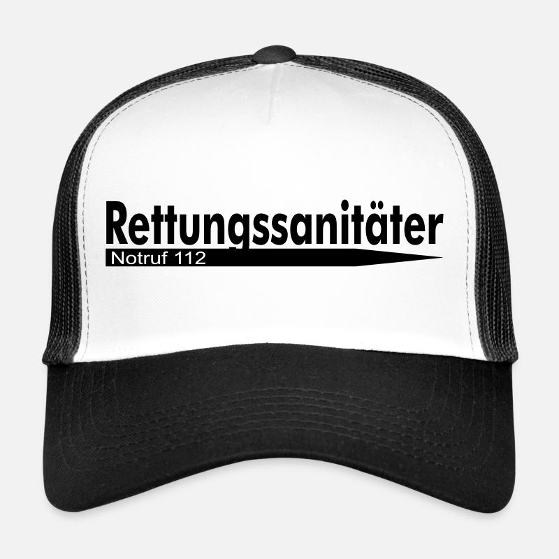 Rettungssanitäter Notruf 112 - Trucker Cap - Weiß/Schwarz