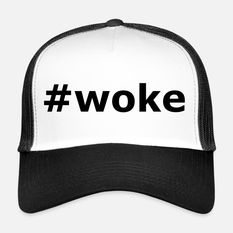 Hashtag Woke Slogan - Trucker Cap - white/black